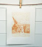 'Ginger Maine Coon Cat' - Original linocut print  - Image 2