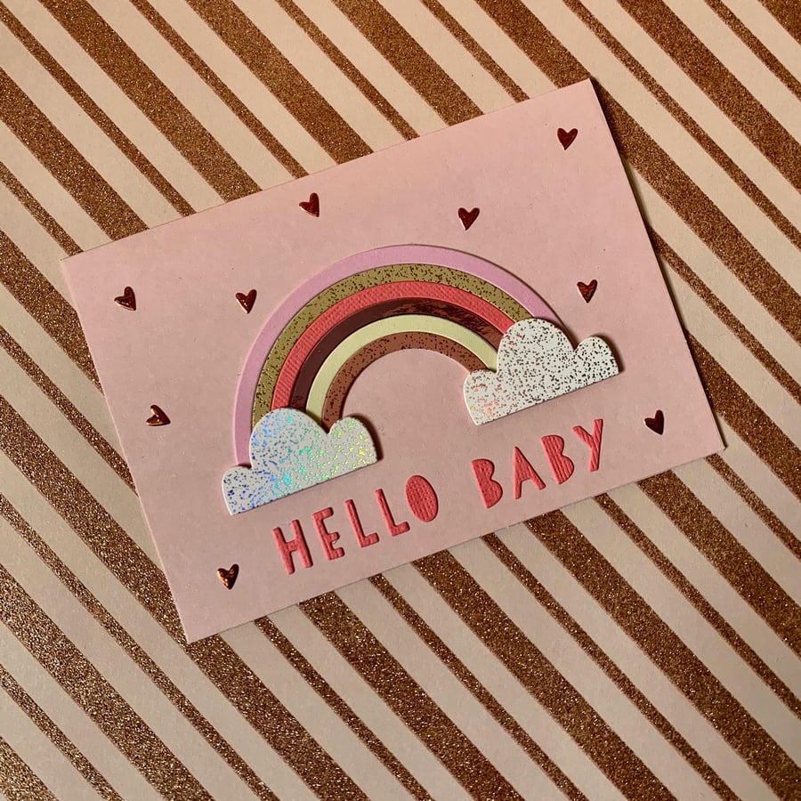Rainbow ‘Hello Baby’ Card