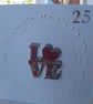 Silver wedding heart card - Image 1
