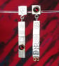 Handmade stud drop earrings, sterling silver and garnets with a gemstone choice.