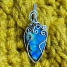 Wire Wrapped labradorite pendant necklace 