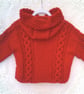 Child's Knitted Duffel Jacket, Winter Coat, Custom Make, Cabled Hooded Jacket - Image 2