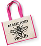 Manchester Bee Large Jute Shopper Bag - Manc And Proud - Image 3