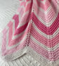 Shades of pink baby blanket 100% cotton - Image 3