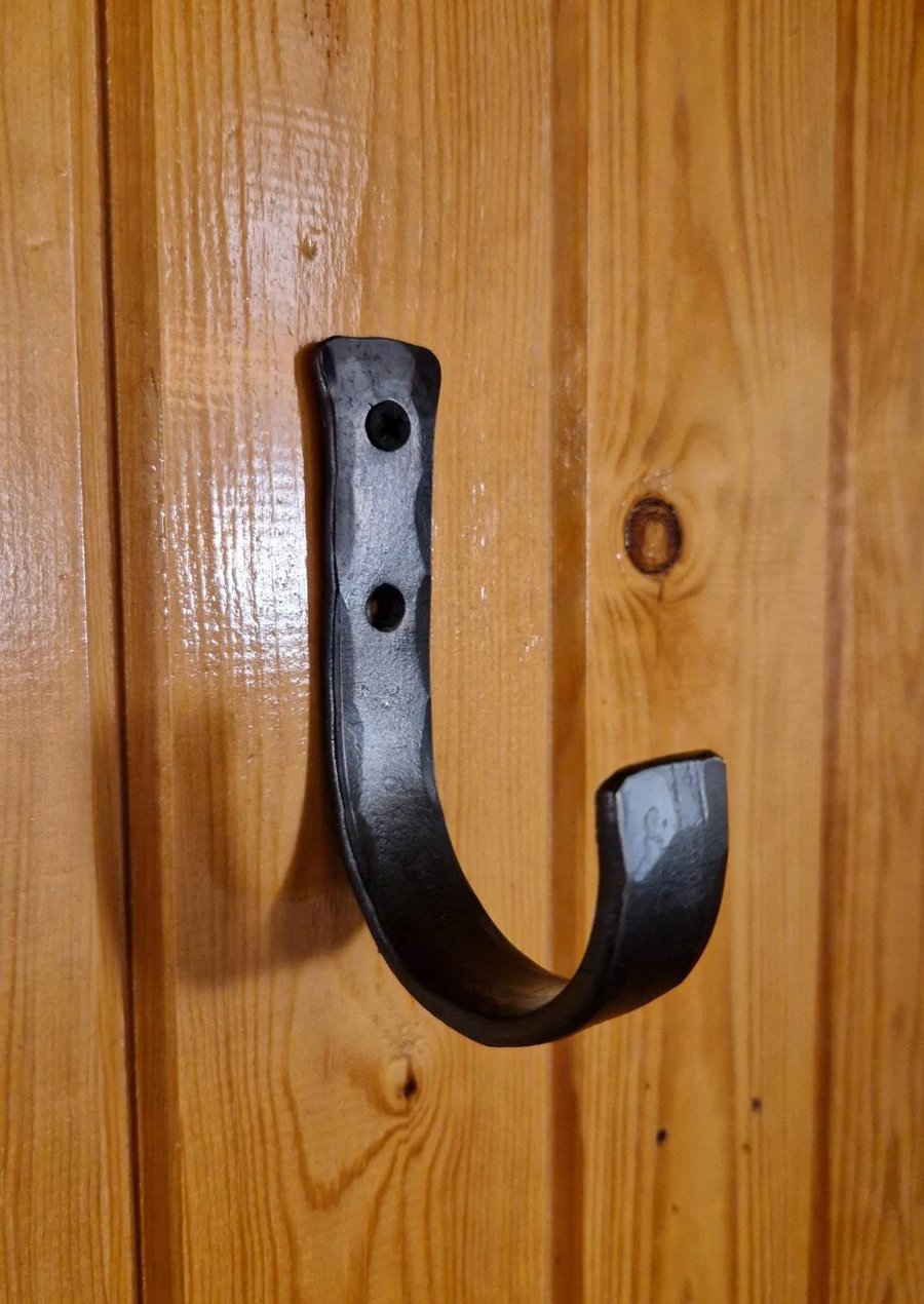 Pair of Oar Hooks Wrought Iron Burnish Finish Paddle Hand Forged Gun Holder