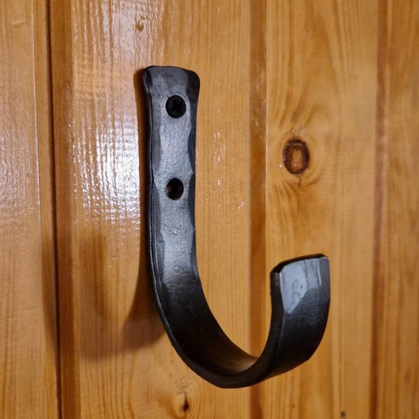 Pair of Oar Hooks Wrought Iron Burnish Finish Paddle Hand Forged Gun Holder