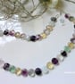 Designer AAA Grade Natural Rainbow Fluorite Sterling Silver Necklace - Image 2
