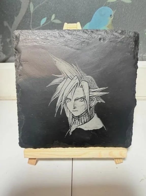 Final Fantasy 7 VII Cloud Laser Etched Coaster
