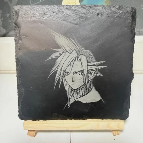 Final Fantasy 7 VII Cloud Laser Etched Coaster