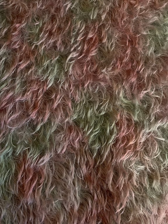 Hand dyed Helmbold mohair fur fabric "Fearne" on Dove Grey Sparse 25mm