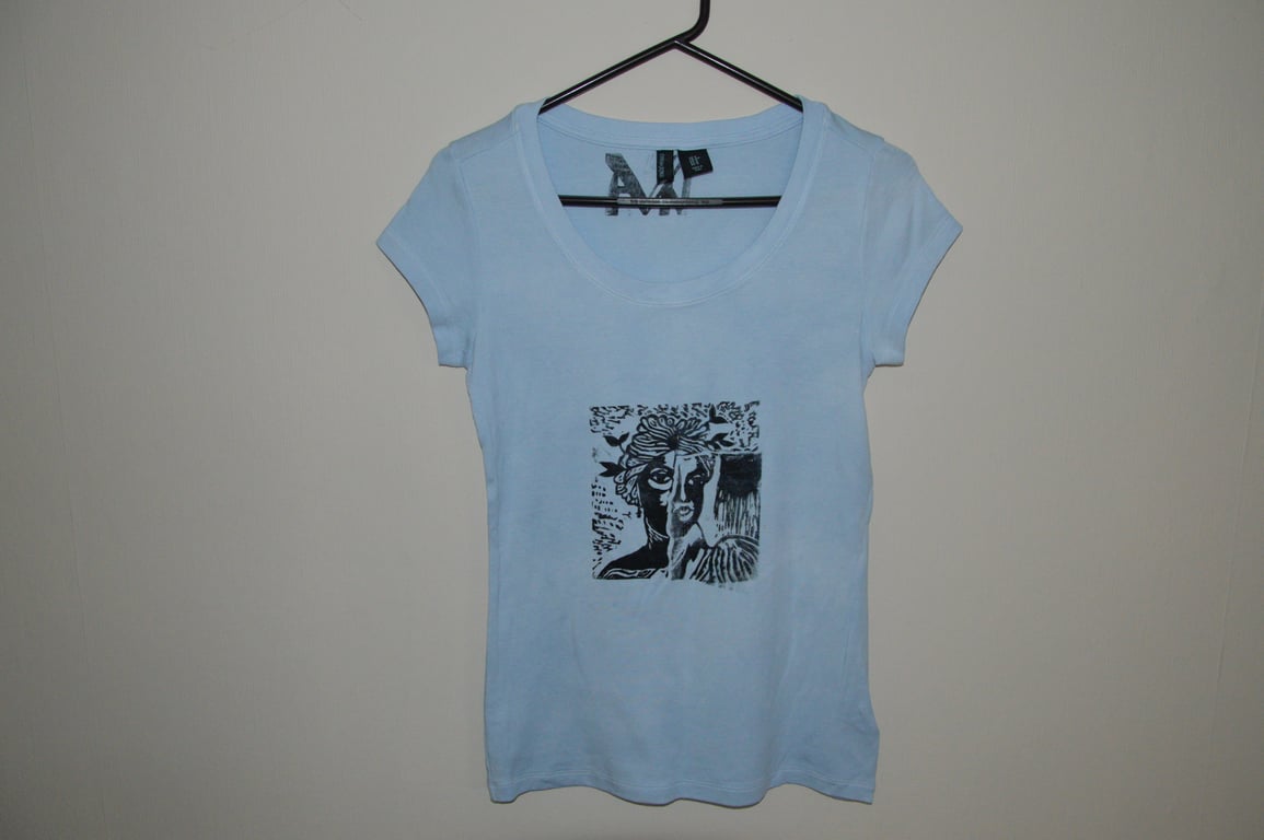 Roman fresco on blue