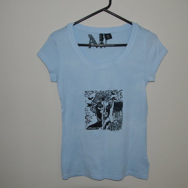 Roman fresco on blue