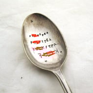 Rude sweary teaspoon with f-words and w-llies