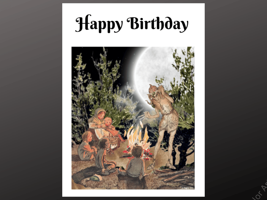 Fireside Folktales Birthday Card Personalised Seeded Option Wiccan Pagan