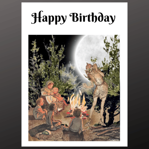 Fireside Folktales Birthday Card Personalised Seeded Option Wiccan Pagan