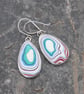 Harley fordite earrings - mint sparkles - Image 4