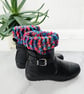 Rainbow Brights Crochet Boot Cuffs, Vibrant Multicoloured Ankle Warmers - Image 4