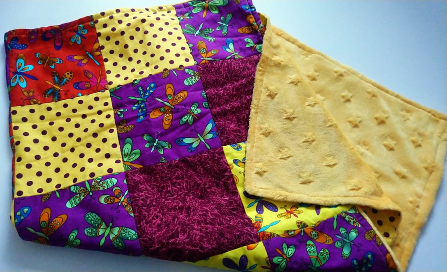 Seconds Sunday - Dragonfly Design Patchwork Baby Blanket