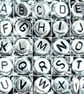 7mm Silver Acrylic Alphabet Beads, Flat Round Mixed & Single Letters, DIY Jewell