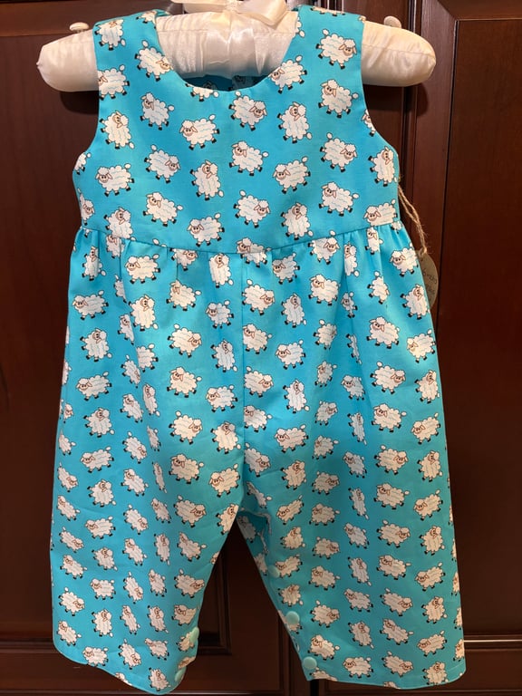 Babies Turquoise Sheep Romper