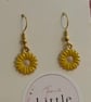 Yellow Flower Dangle Earrings, Enamel Floral Charms, Handmade Jewellery - Image 5