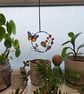 Folk Flower Mini Wreath with butterfly stained glass wall and window Hanging - Image 5
