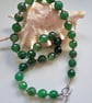Designer Emerald Green Agate Silver Plated Necklace. ONE OFF - Image 2