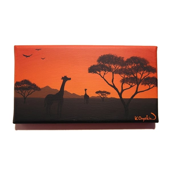 African Sunset Small Canvas Art