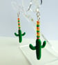Sterling Silver Cactus Drop Earrings  - Image 2