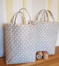  Christmas reusable gift bag: snowmen on grey - Image 3