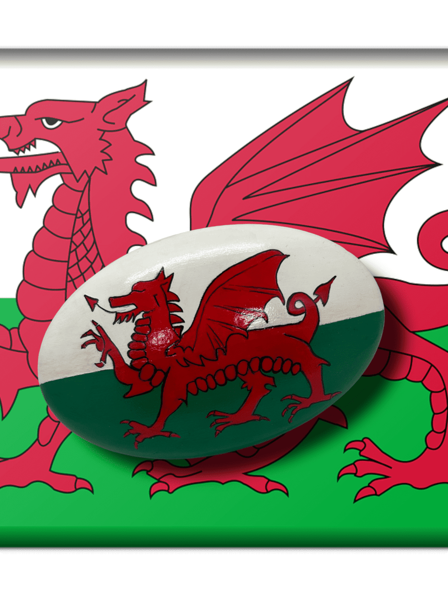 Hand-painted Welsh Dragon paperweight