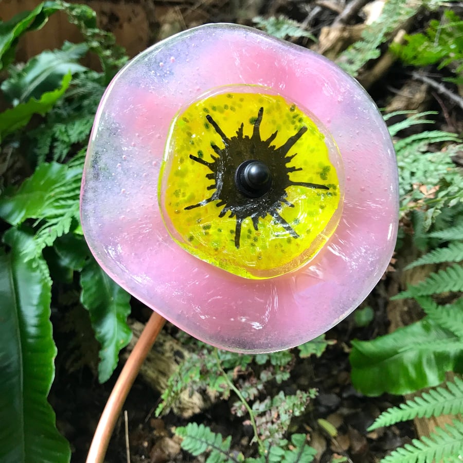 Pink Glass Garden Flower