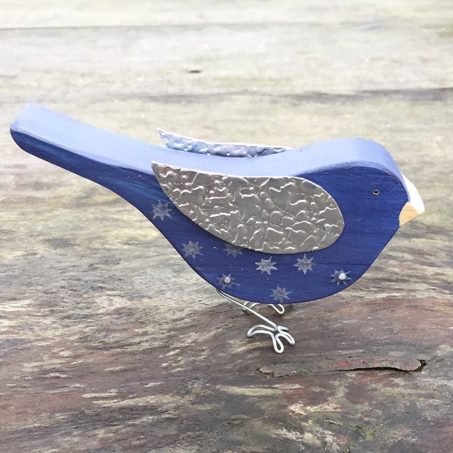 Handmade Wooden Wish upon a Star Bird Gift
