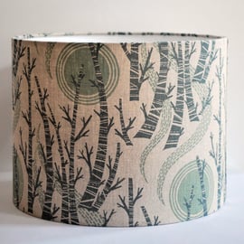 Birch Tree Sun Drum Lampshade