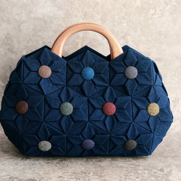 DIY Hexagon Flower Origami Fabric Quilted Handbag Kit Unique Shoulder bag