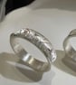 Planet inspired 925 silver rings with brush finished - Image 2