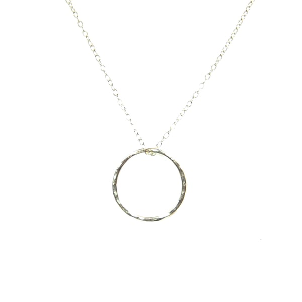 Handmade silver open circle pendant - 2 sizes
