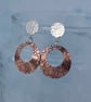 Contemporary Silver and copper dangle earrings - Image 3