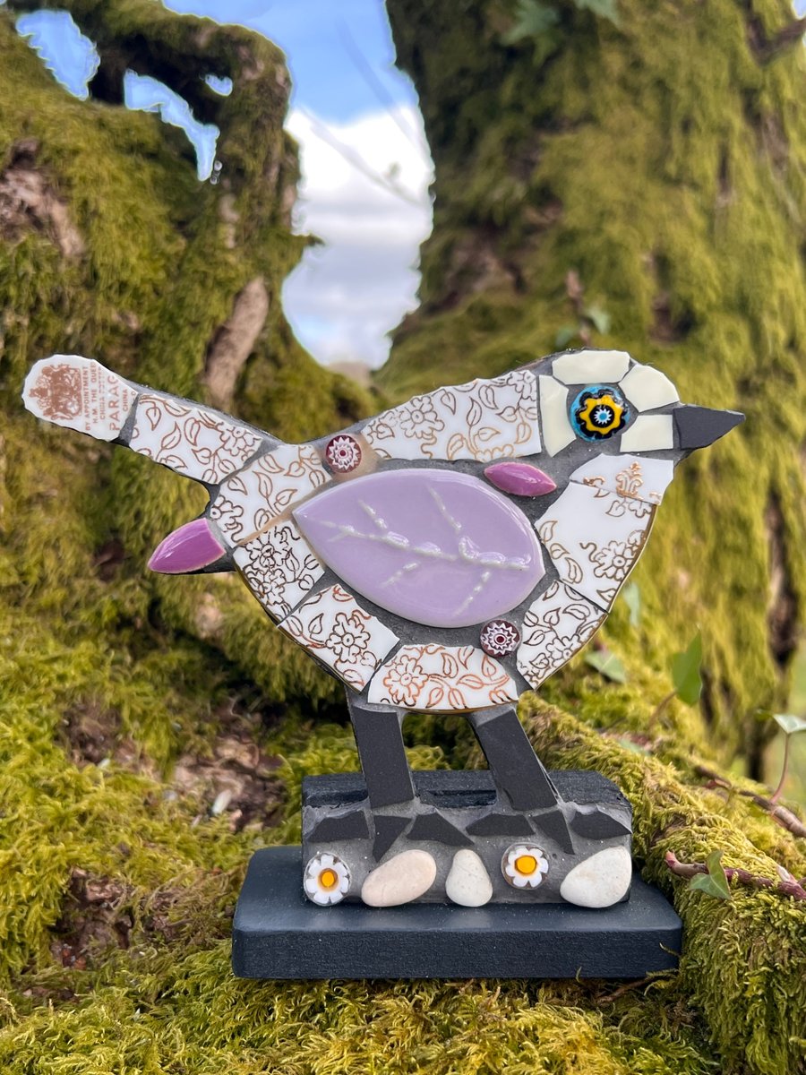 Bone china Mosaic Bird ornament