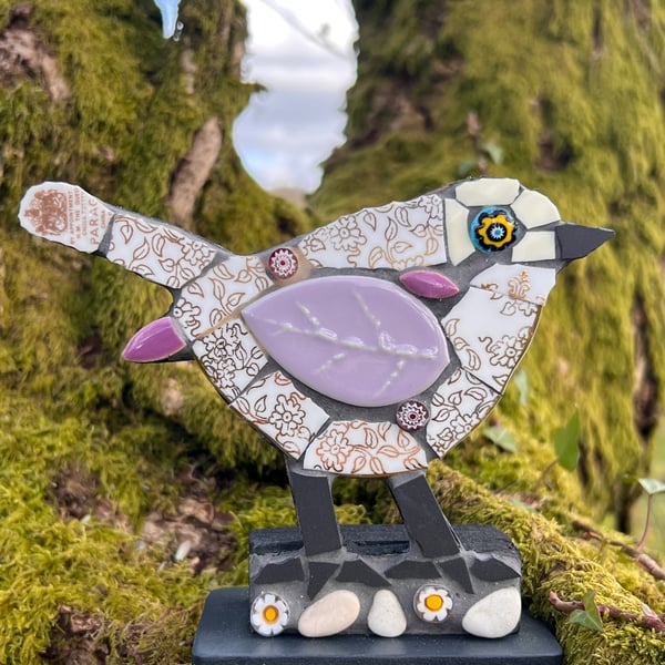 Bone china Mosaic Bird ornament
