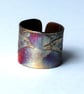 Etched copper raven ring - adjustable size - Image 1
