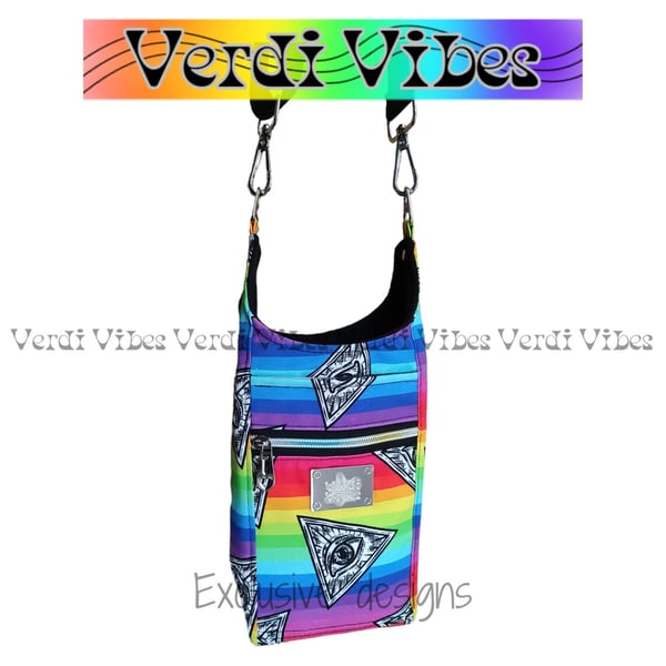 Festival sling bag, small size event venue friendly, cross body style bag. 