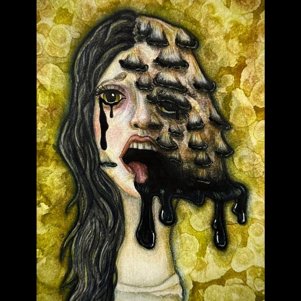 Deliquescence – Giclée Fine Art Mushroom Print - Dark Pop Surrealism