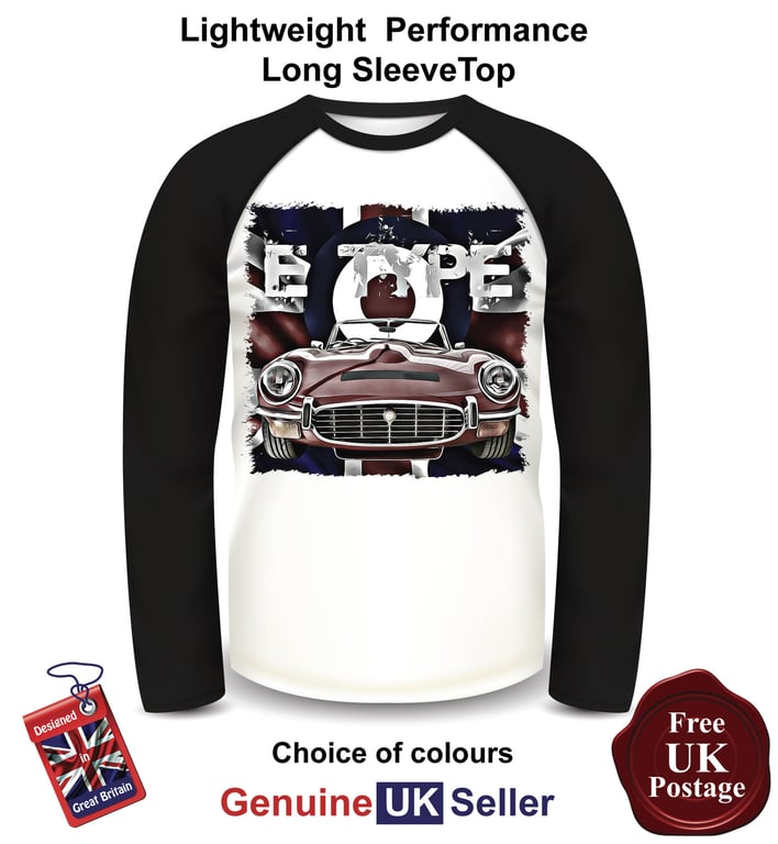 E Type Jaguar, E Type Mens Long Sleeve T Shirt, Jaguar Mens Top