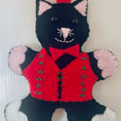Felt Christmas Cat hanging decoration 