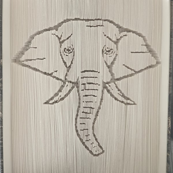 Elephant Face CUT & FOLD Book Folding Pattern - EMAILED PDF PATTERN