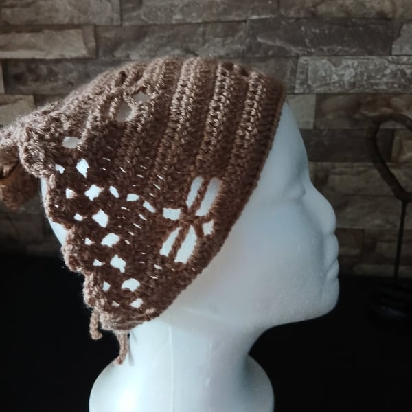 Crochet Dragonfly Bandana - Beige
