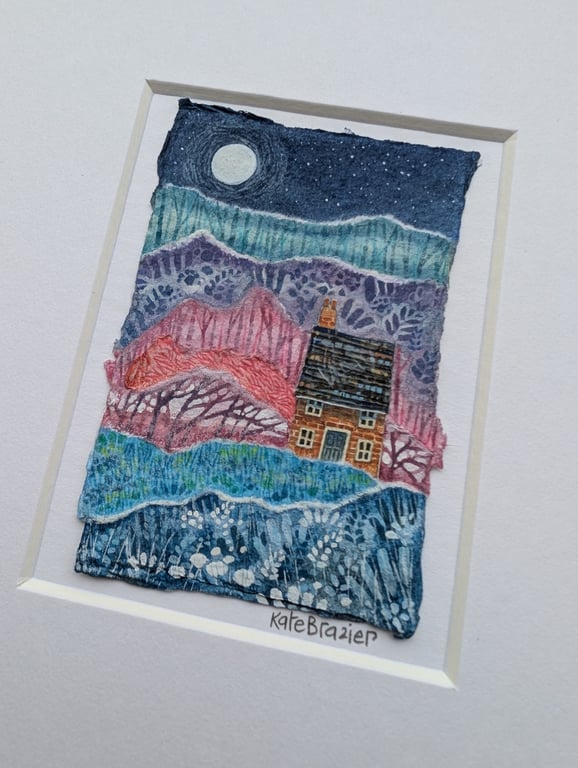 Hope Cottage - Original miniature collage. A5 Mounted