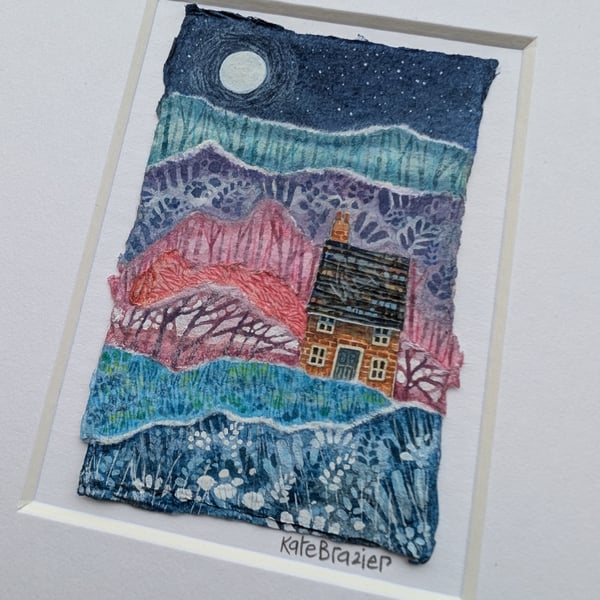 Hope Cottage - Original miniature collage. A5 Mounted