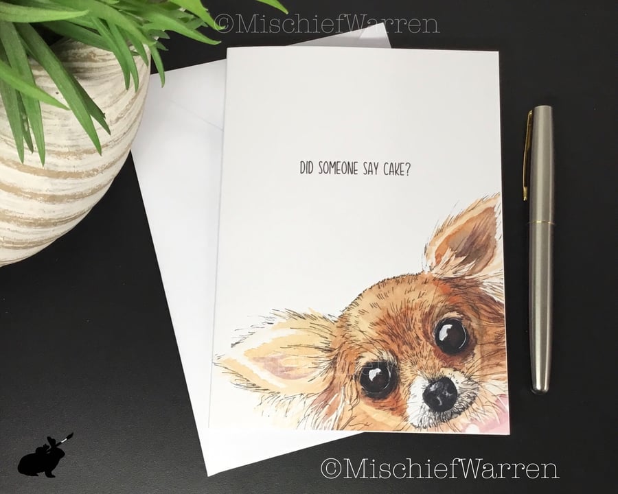 Chihuahua Art Card - Blank or personalised for any occasion 